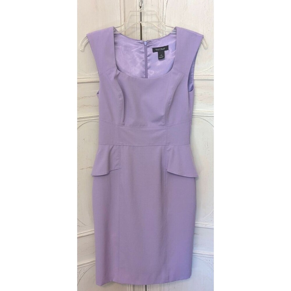 White House Black Market Size 2 Purple Lavender Peplum Sheath Dress Pencil Fit
